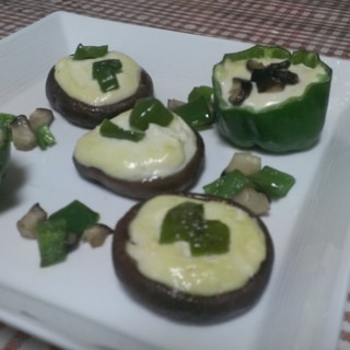 椎茸とピーマンの豆腐クリーム ココナッツオイル風味